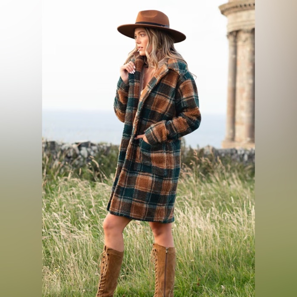 Joyfolie Gertie Plaid coat - Picture 6 of 10